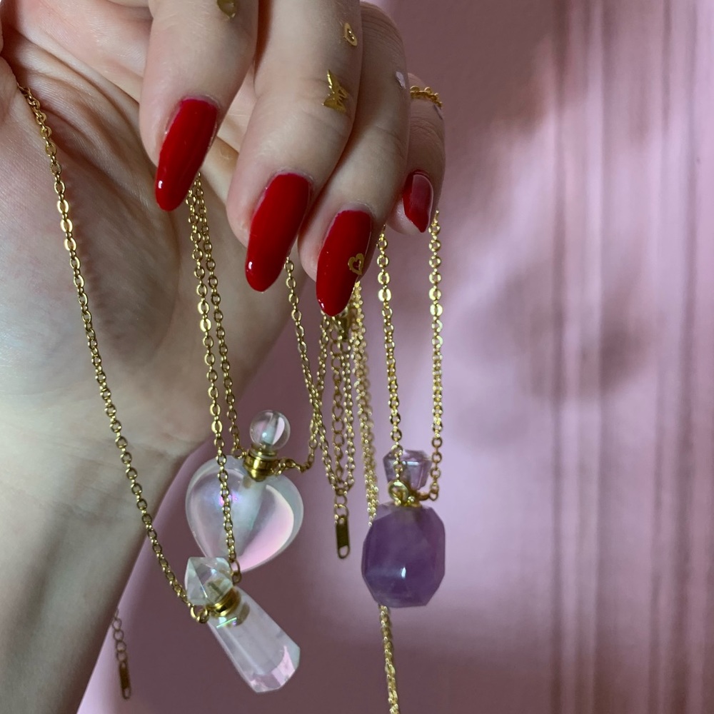 Angel aura quartz necklace - gold plated